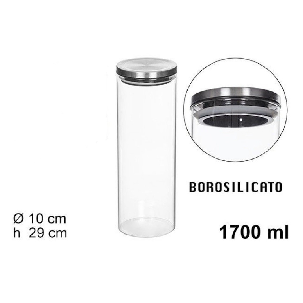 foto del prodotto trade shop barattolo 1700ml sottovuoto alimenti in vetro trasparente cereali snack cucina 