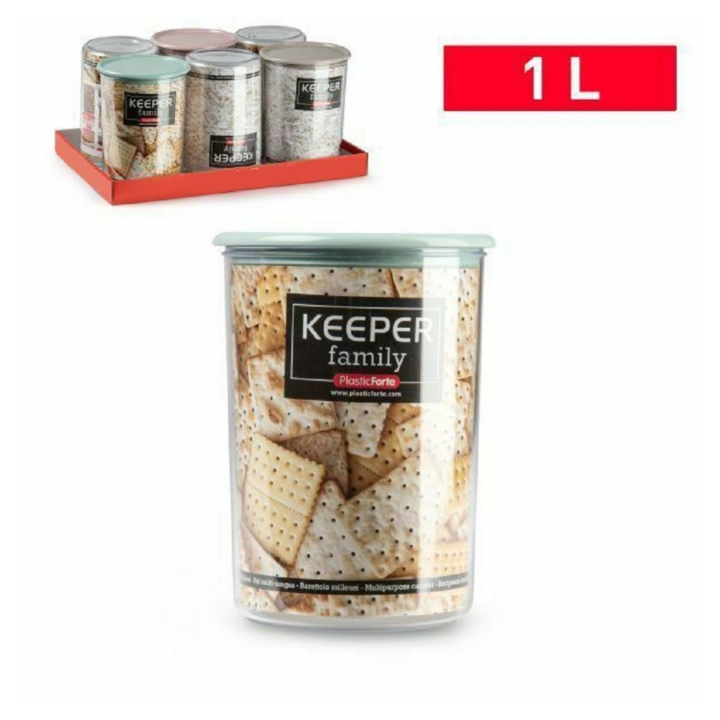 foto del prodotto trade shop barattolo milleusi con coperchio 1 litro per biscotti legumi pasta 118901a 