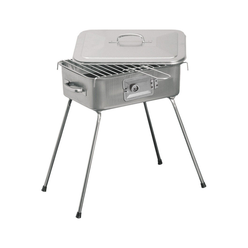 foto del prodotto trade shop barbecue con griglia fornacella brace a carbone carbonella piedi pieghevoli 