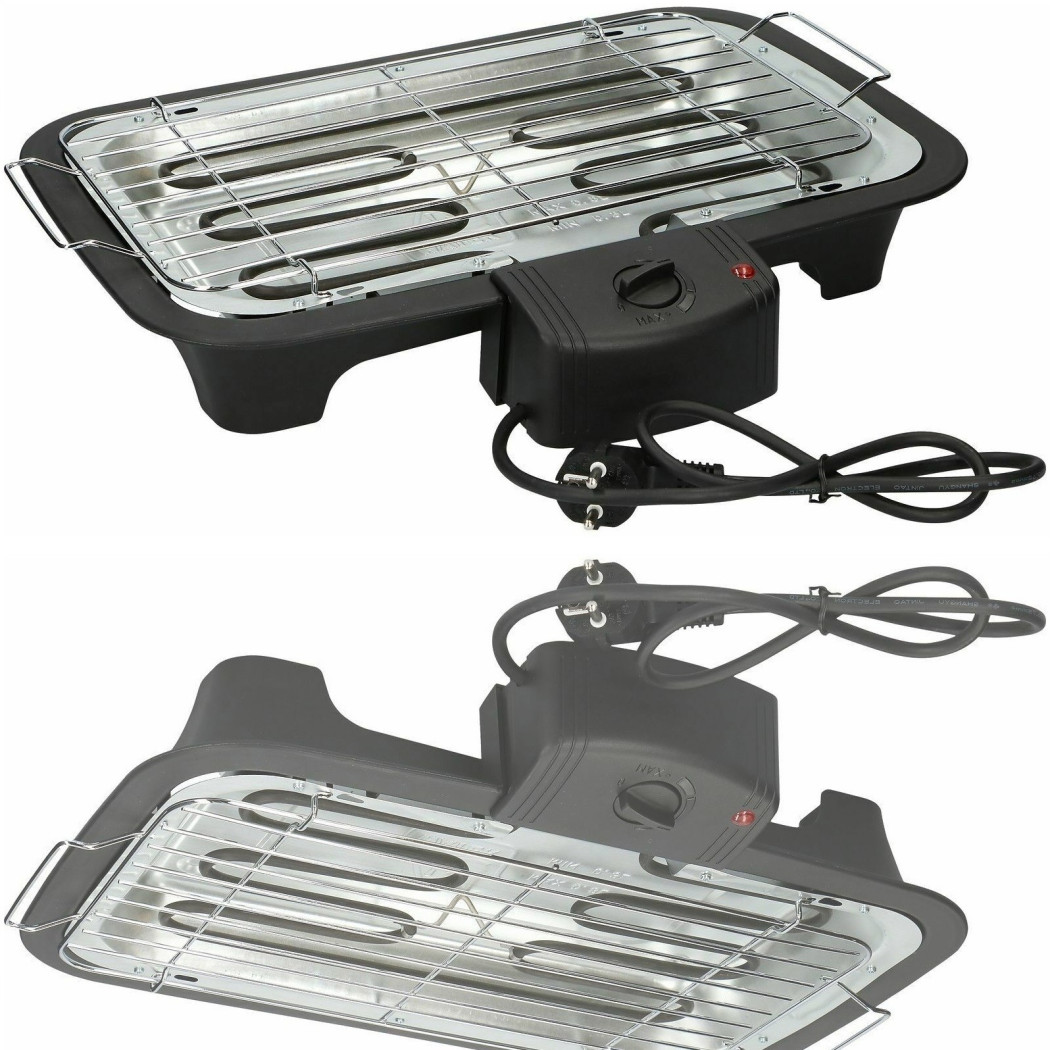 foto del prodotto trade shop barbecue elettrico tavolo griglia elettrica 2000w bistecchiera grill bbq 