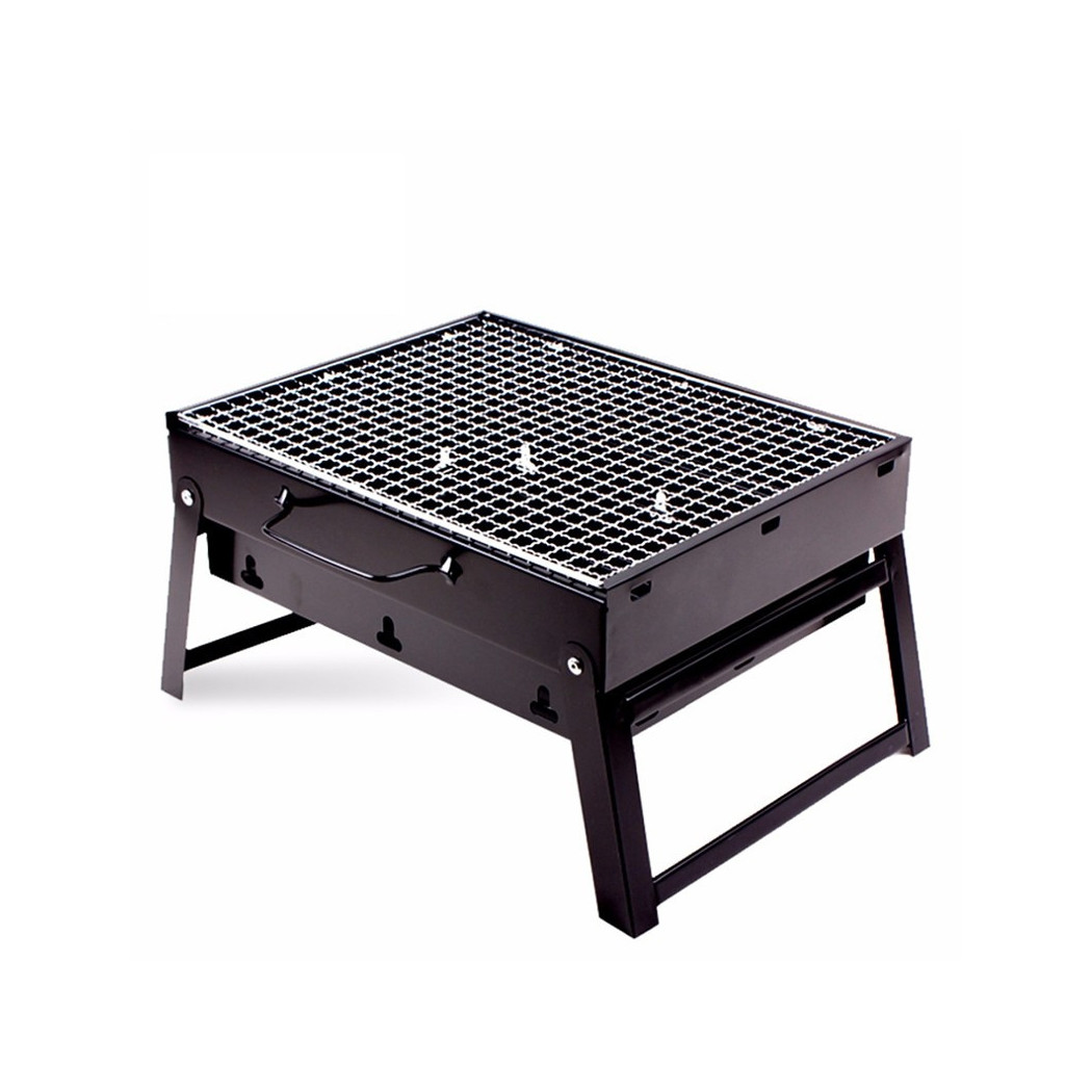 foto del prodotto trade shop barbecue portatile a carbonella per grigliate carne pesce verdure 20x35x27 cm 