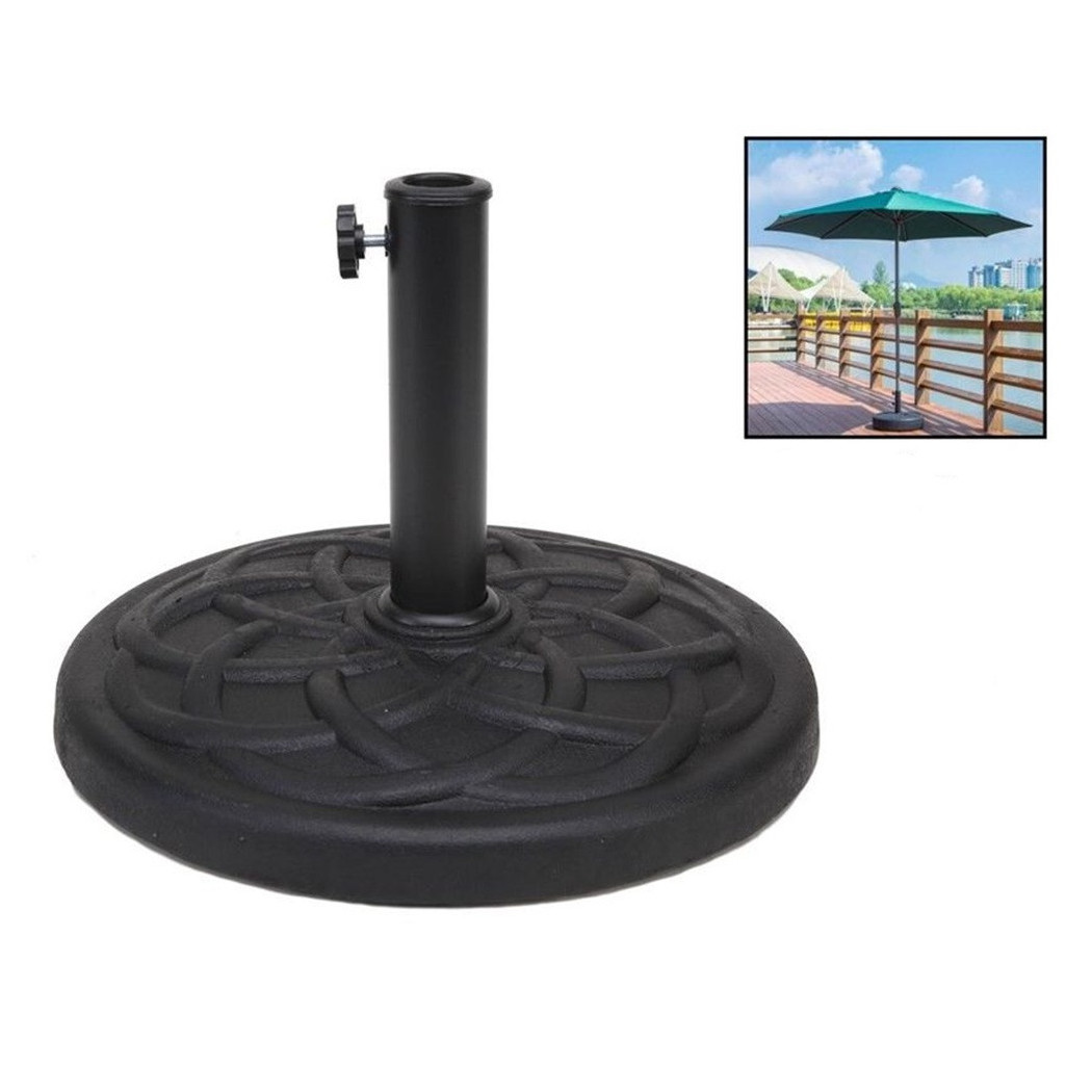 foto del prodotto trade shop base per ombrellone supporto rotondo per patio esterno resistente 46xh33cm nero 016595 