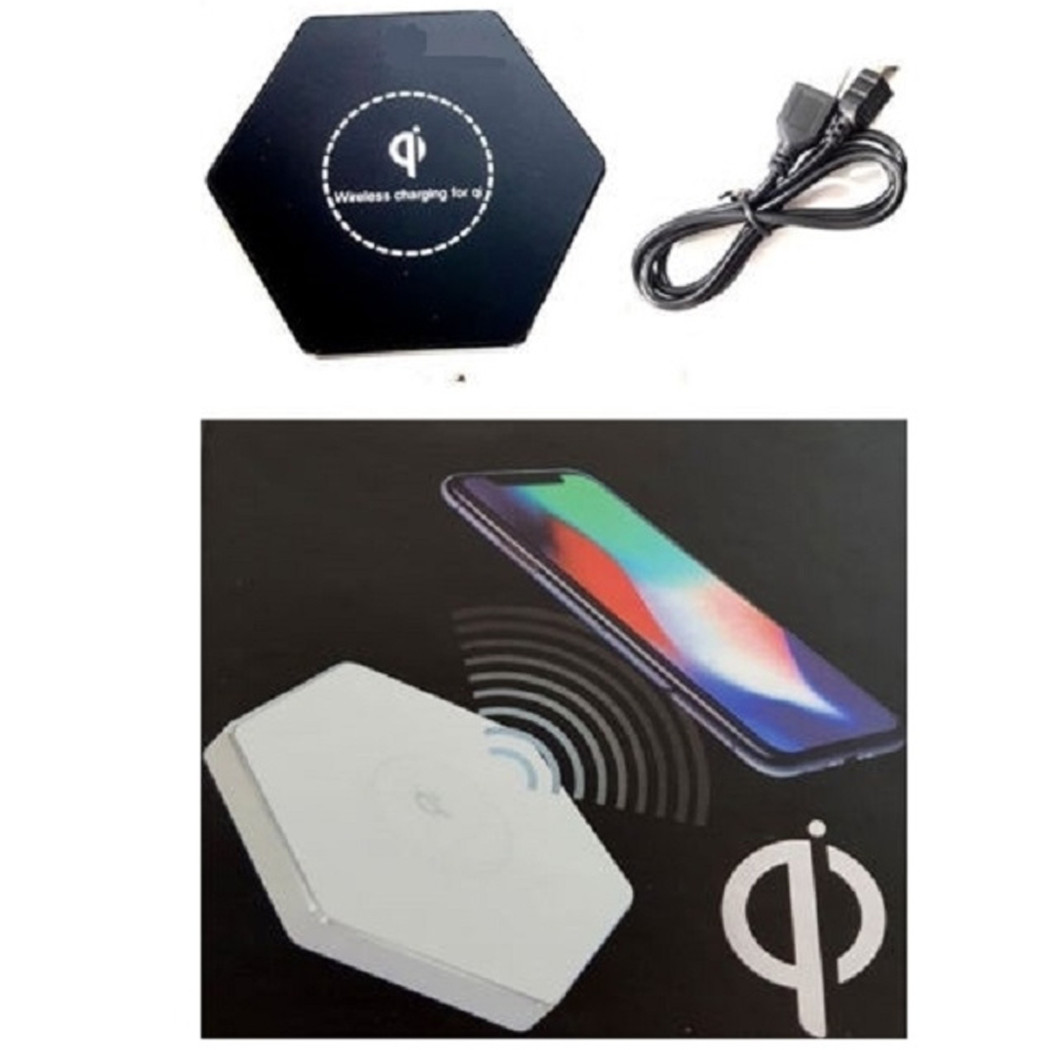 foto del prodotto trade shop base ricarica wireless esagonale qi universale caricabatterie piattaforma ricarica 