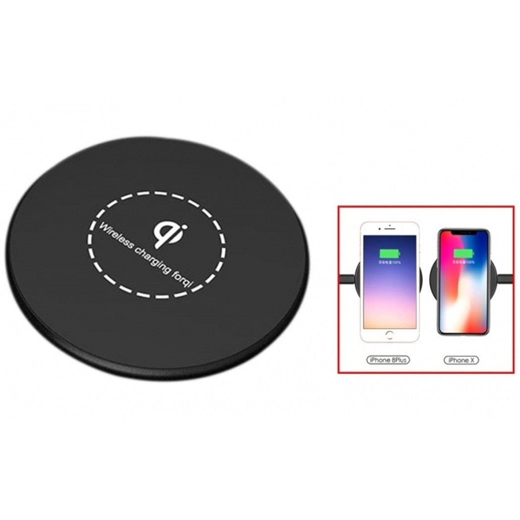 foto del prodotto trade shop base ricarica wireless tonda qi universale caricabatterie piattaforma ricarica 