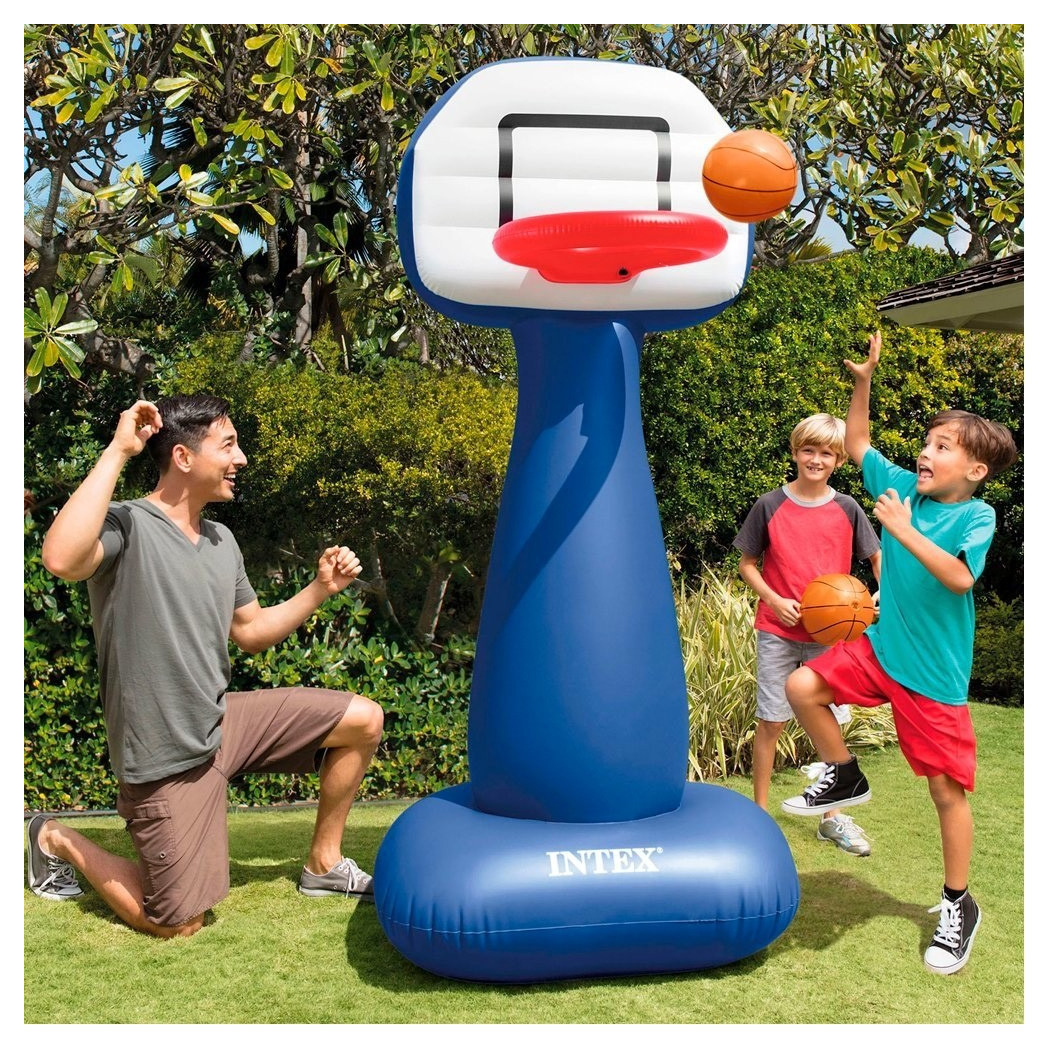 foto del prodotto trade shop basket gonfiabile palla canestro per bambini con 2 palloni alto 208 cm 