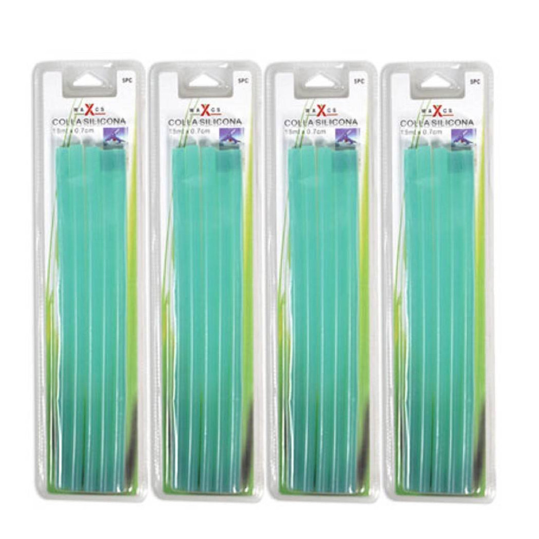 foto del prodotto trade shop bastoncini colla 20 pz per pistola a caldo incollatrice verde stick 18 x 0,7 cm 