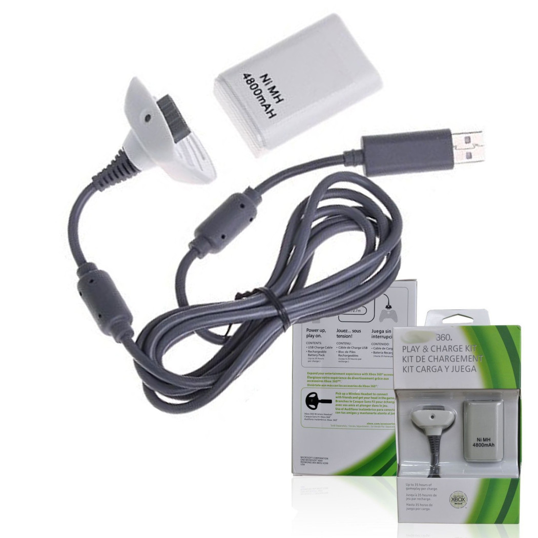 foto del prodotto trade shop batteria battery pack 4800 mah per joystick joypad controller per xbox 360 
