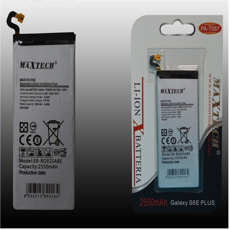 foto del prodotto trade shop batteria compatibile per samsung galaxy s6e plus a litio maxtech 2550mah pa t057 