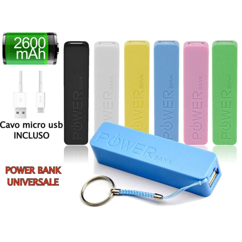foto del prodotto trade shop batteria esterna 2600 mah powerbank caricatore per smartphone tablet universale 