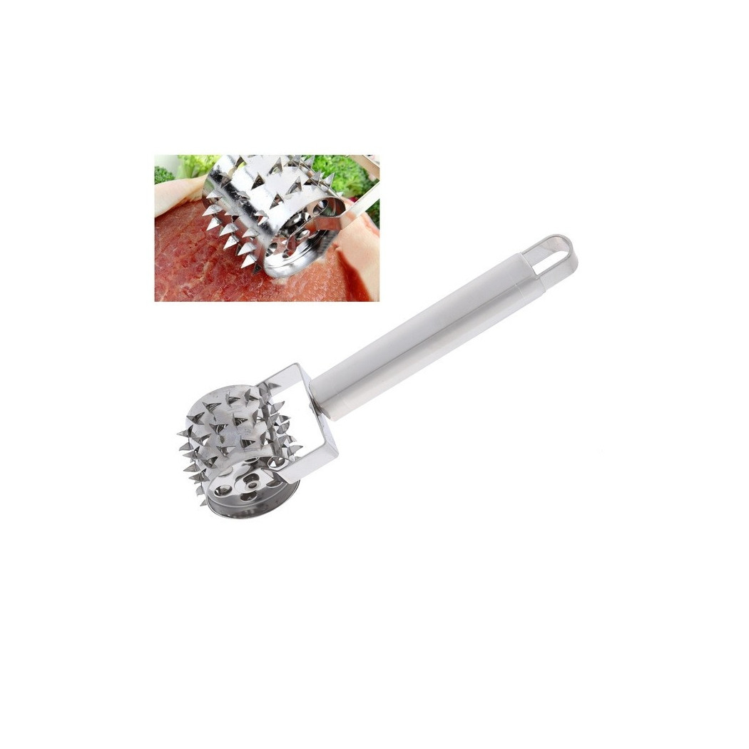 foto del prodotto trade shop batticarne con rullo cucina batti fora carne con punte acciaio inox manzo maiale 