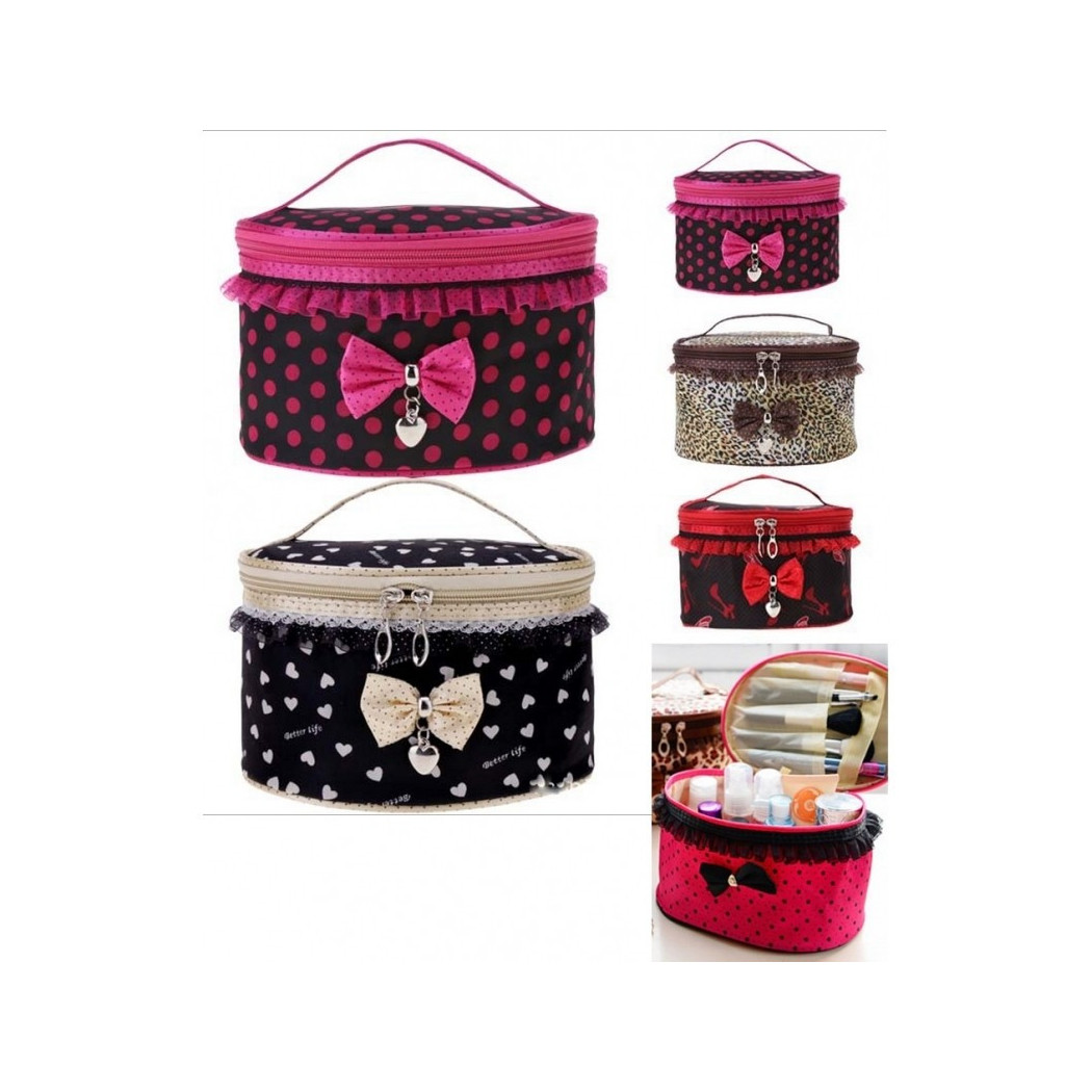 foto del prodotto trade shop beauty case borsello trucco fiocco make up trousse kit viaggio organizzatore 