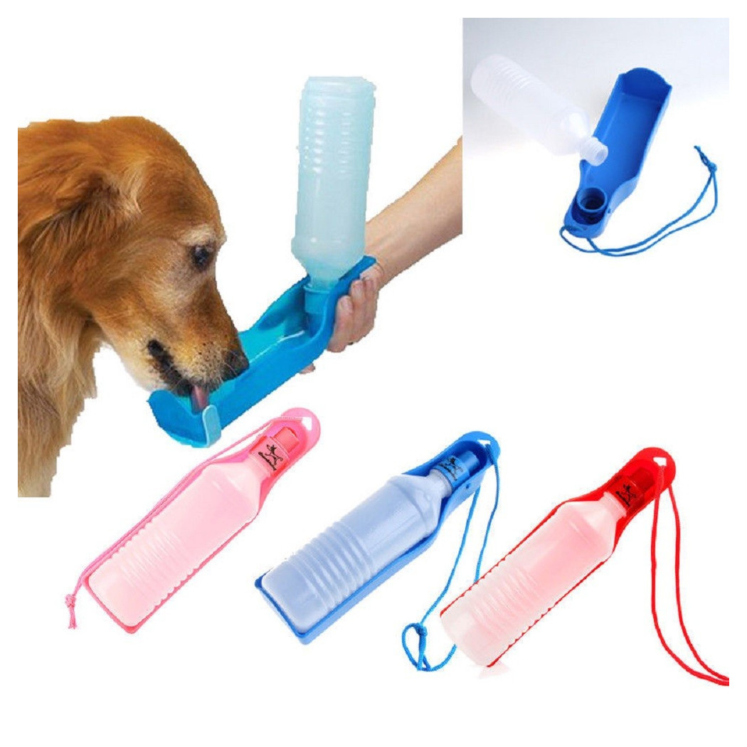 foto del prodotto trade shop beverino borraccia ciotola acqua per cani animali da viaggio 250ml portatile 