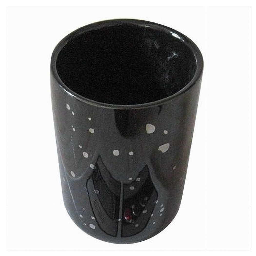 foto del prodotto trade shop bicchiere porta spazzolini accessorio nero macchiato argento moderno bagno 59927 