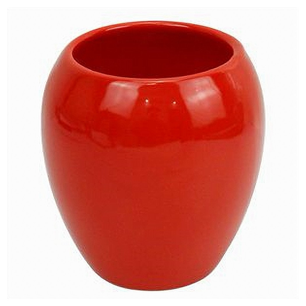 foto del prodotto trade shop bicchiere porta spazzolini ceramica rosso moderno accessorio arredo bagno 79261 
