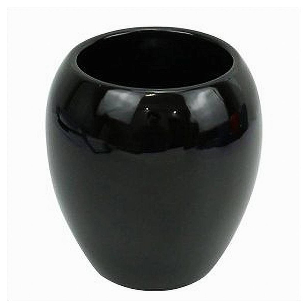 foto del prodotto trade shop bicchiere portaspazzolini ceramica nero moderno accessorio arredo da bagno 79249 