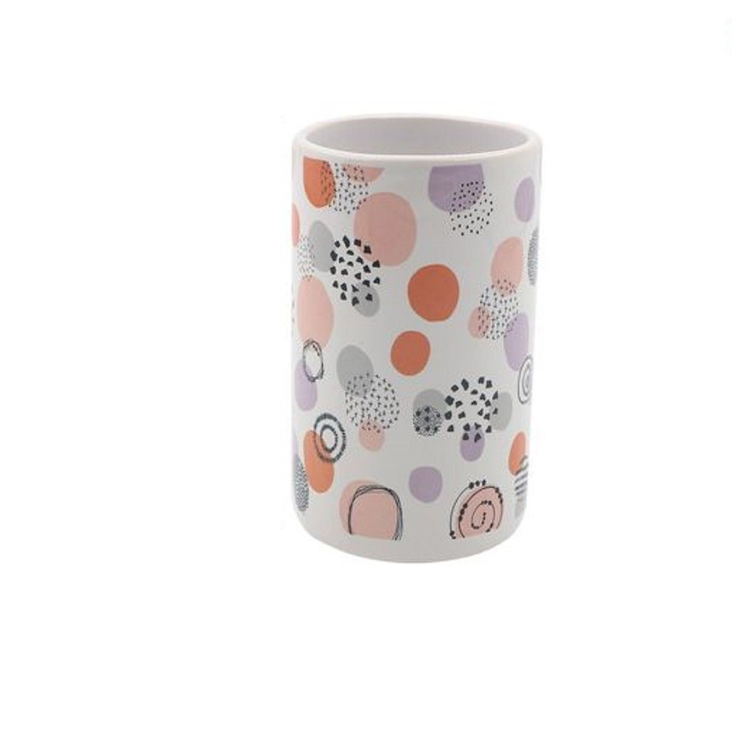 foto del prodotto trade shop bicchiere portaspazzolino sfere astratte accessori arredo bagno 6.8x10.8cm 87078 
