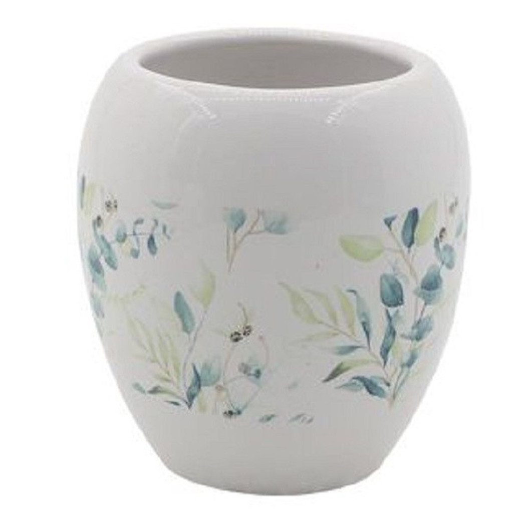 foto del prodotto trade shop bicchiere portaspazzolino spazzolini decorato fiori foglie accessori bagno 87050 