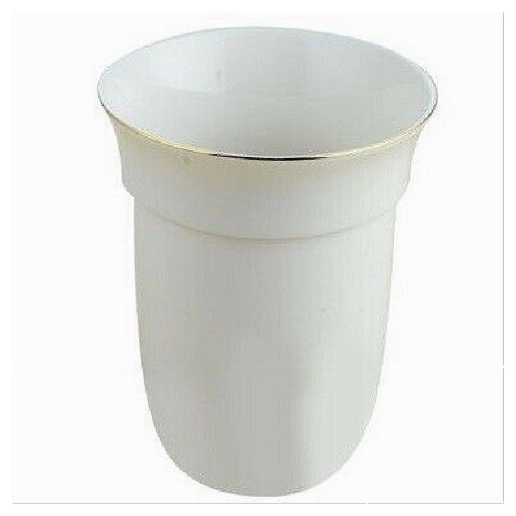 foto del prodotto trade shop bicchiere ricambio porta scopino wc ceramica bordi dorati bagno accessori 59343 