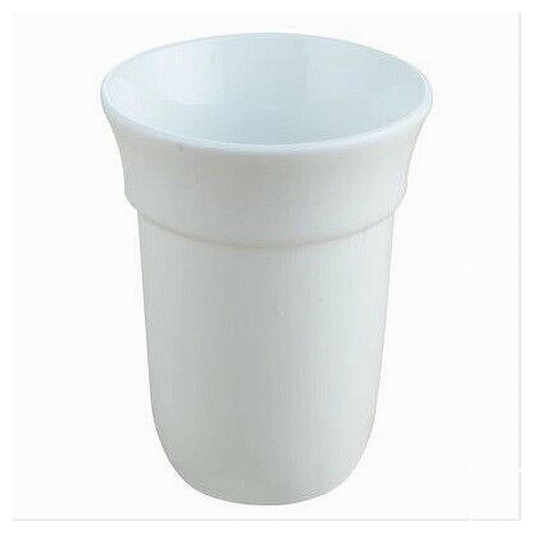 foto del prodotto trade shop bicchiere ricambio porta scopino wc in ceramica bianca bagno accessorio 59348 