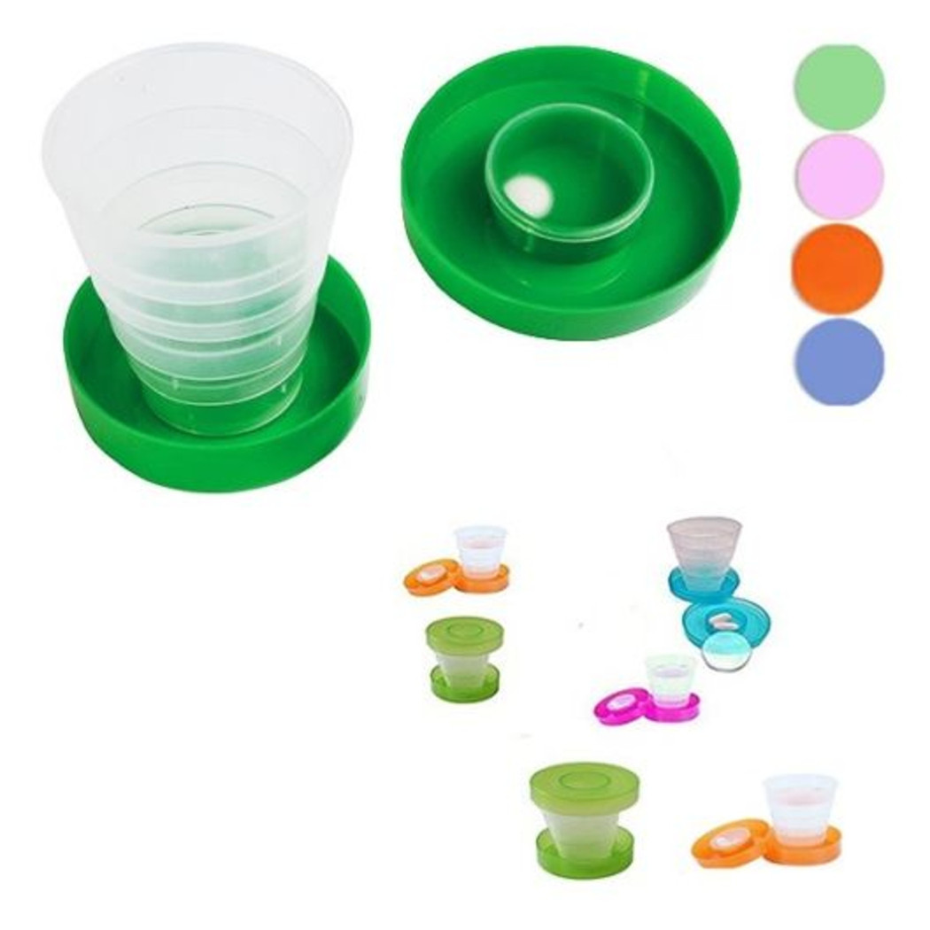 foto del prodotto trade shop bicchiere tascabile richiudibile set 12 pz porta compresse plastica scuola idea 
