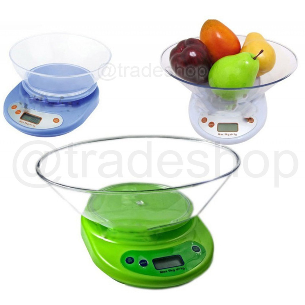 foto del prodotto trade shop bilancia da cucina digitale elettronica di precisione pesa da 1 gr a 5 kg tara 