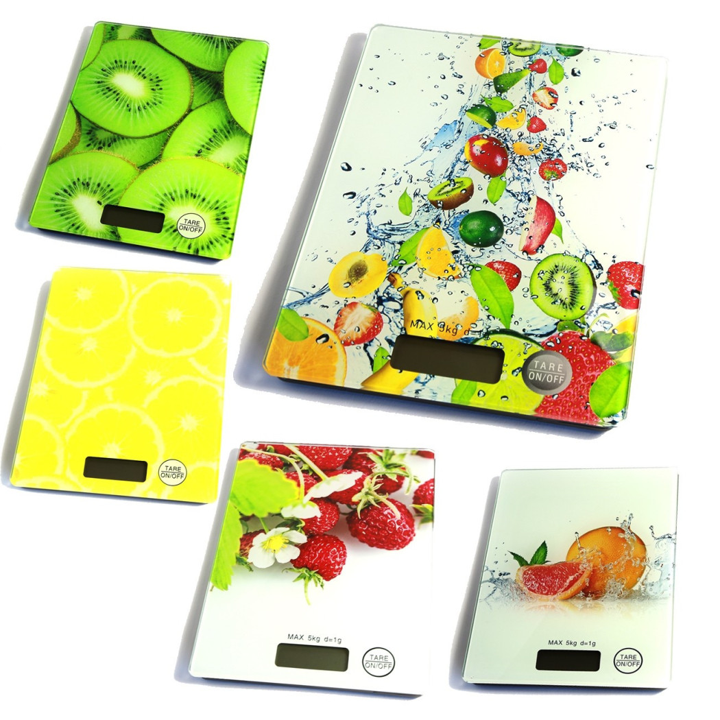 foto del prodotto trade shop bilancia digitale lcd piatto ripiano in vetro da cucina 5kg da1gr a 5kg fantasia 