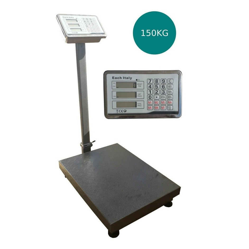 foto del prodotto trade shop bilancia industriale da terra con piattaforma display digitale peso 150 kg 