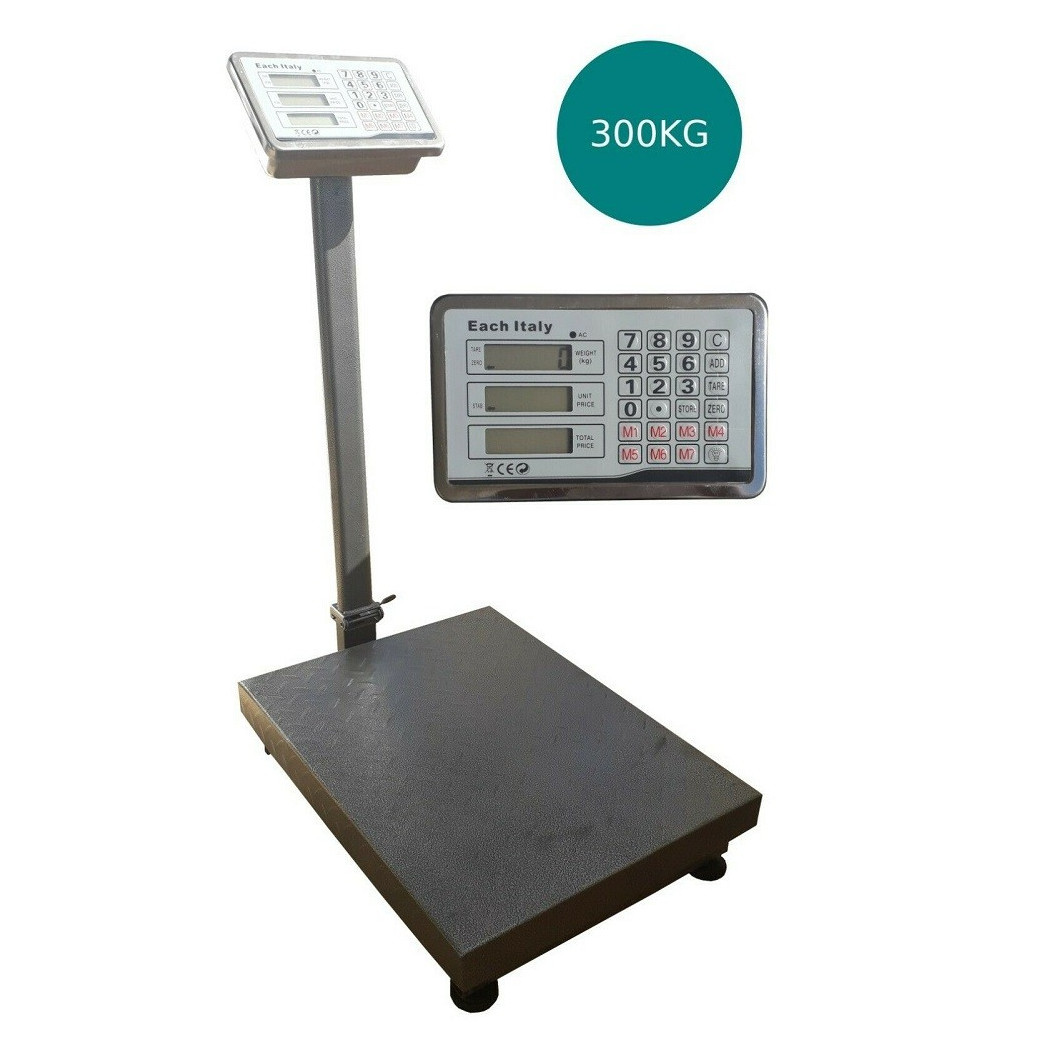 foto del prodotto trade shop bilancia industriale da terra con piattaforma display digitale peso 300 kg 