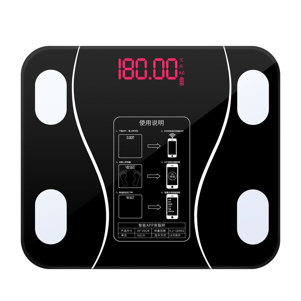 foto del prodotto trade shop bilancia pesa persona intelligente digitale smart bluetooth pesapersone con app 