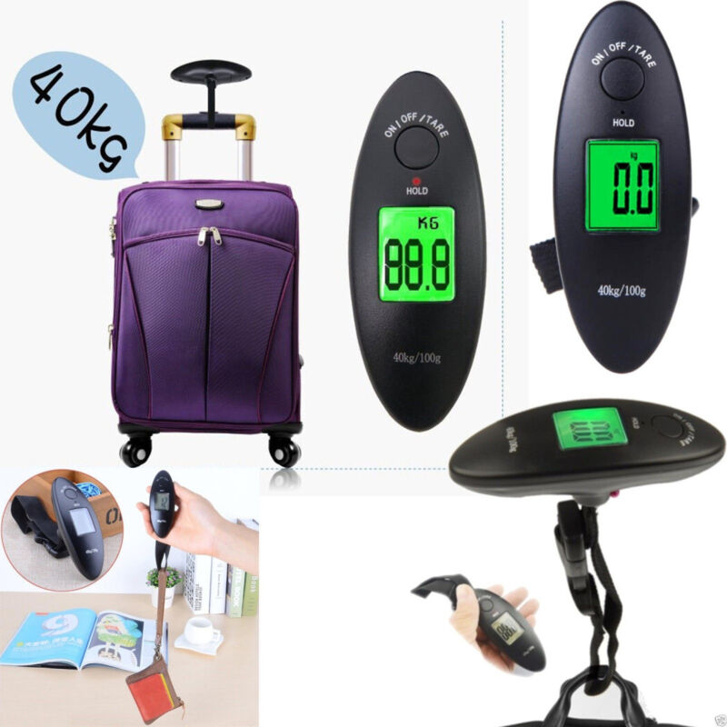 foto del prodotto trade shop bilancia portatile 40 kg elettronica lcd pesca bagagli zaini con gancio wh a15 