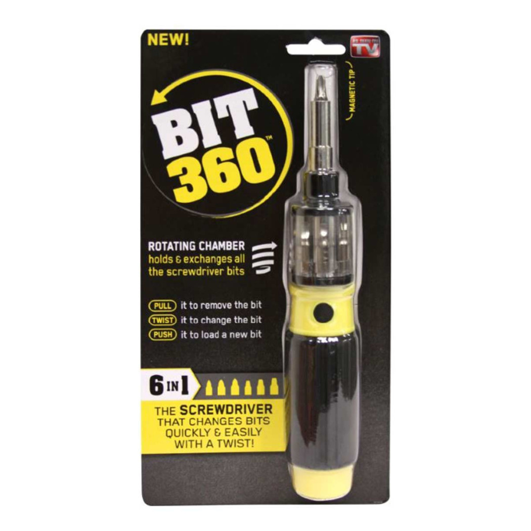foto del prodotto trade shop bit 360 cacciavite 6 in 1 twist bit punte magnetiche universale casa lavoro kit 