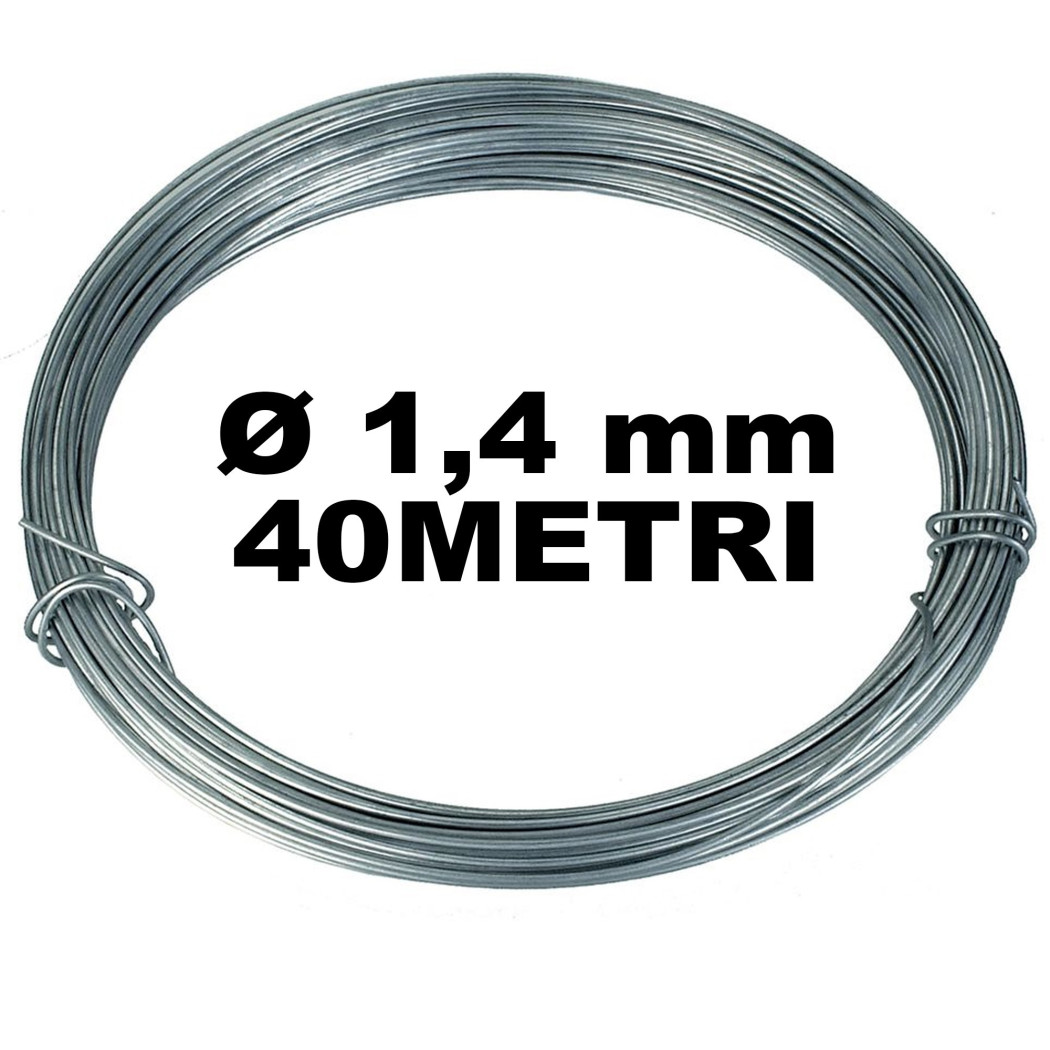 foto del prodotto trade shop bobina matassa filo ferro filato cromato diametro 1,4mm per 40 metri 