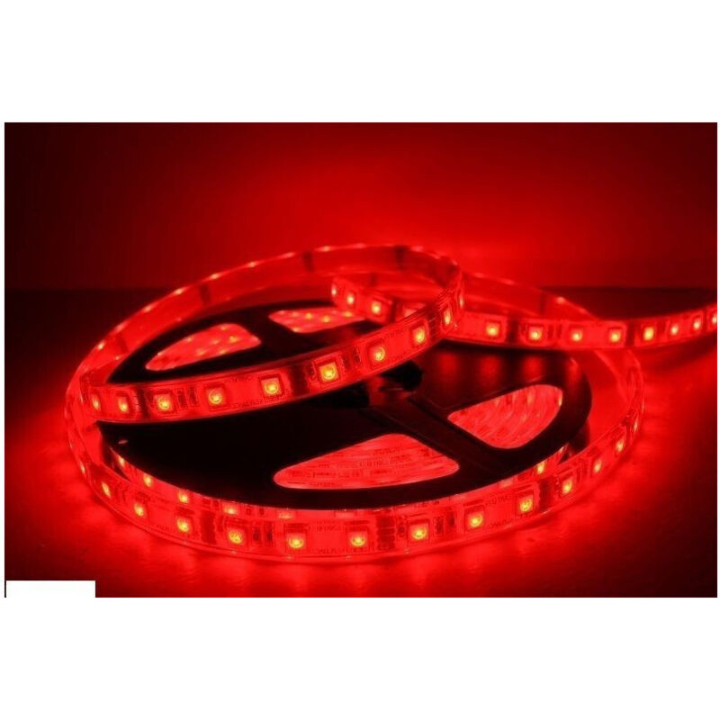 foto del prodotto trade shop bobina striscia led 5050 flessibile 5 mt adesiva luce interno esterno ip65 strip rosso 