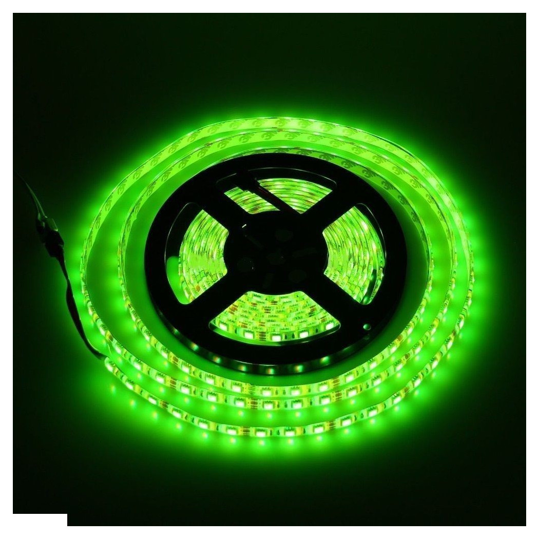 foto del prodotto trade shop bobina striscia led 5050 flessibile 5 mt adesiva luce interno esterno ip65 strip verde 