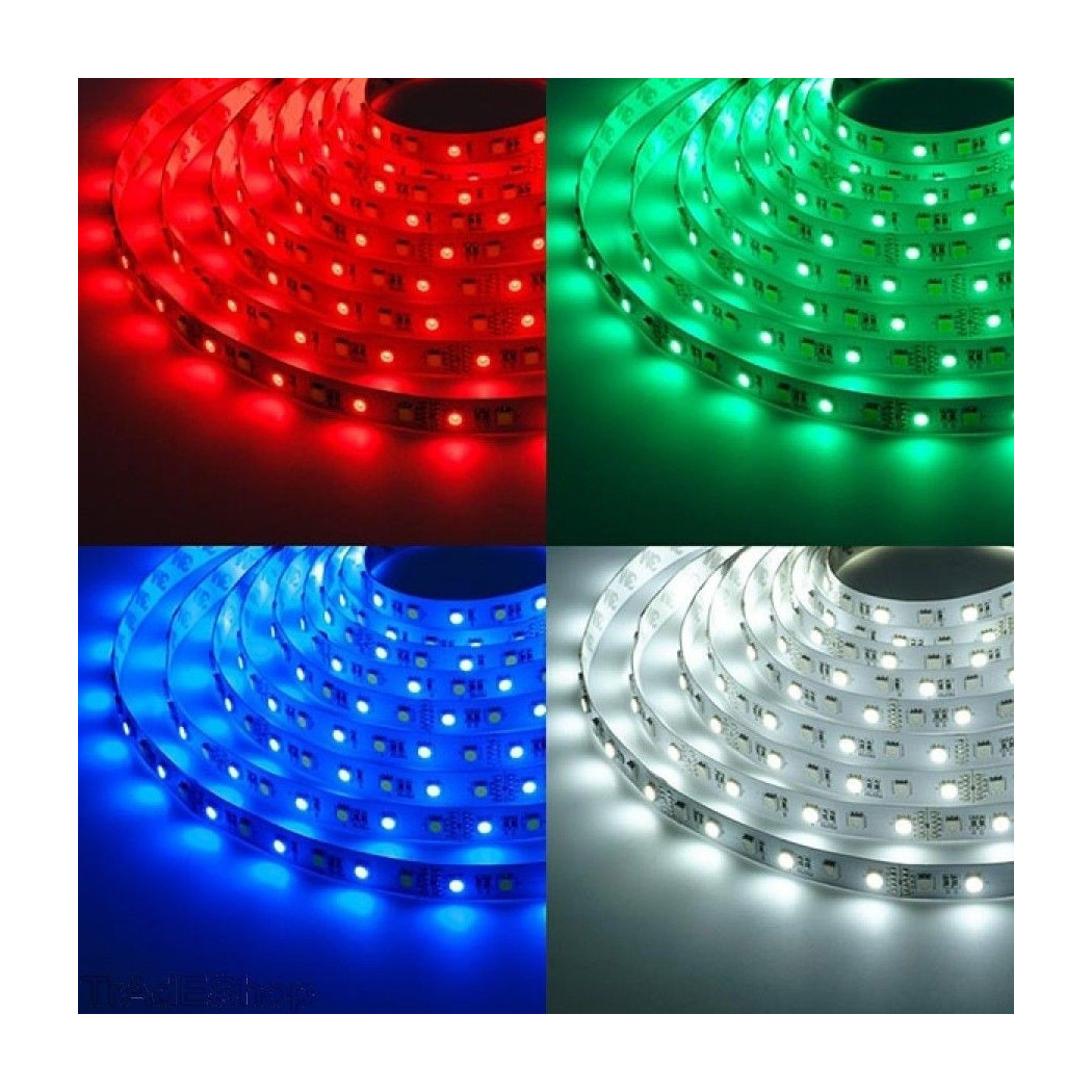 foto del prodotto trade shop bobina striscia strip led 5050 flessibile 5m 300 led adesiva luce interno ip 20 rgb 