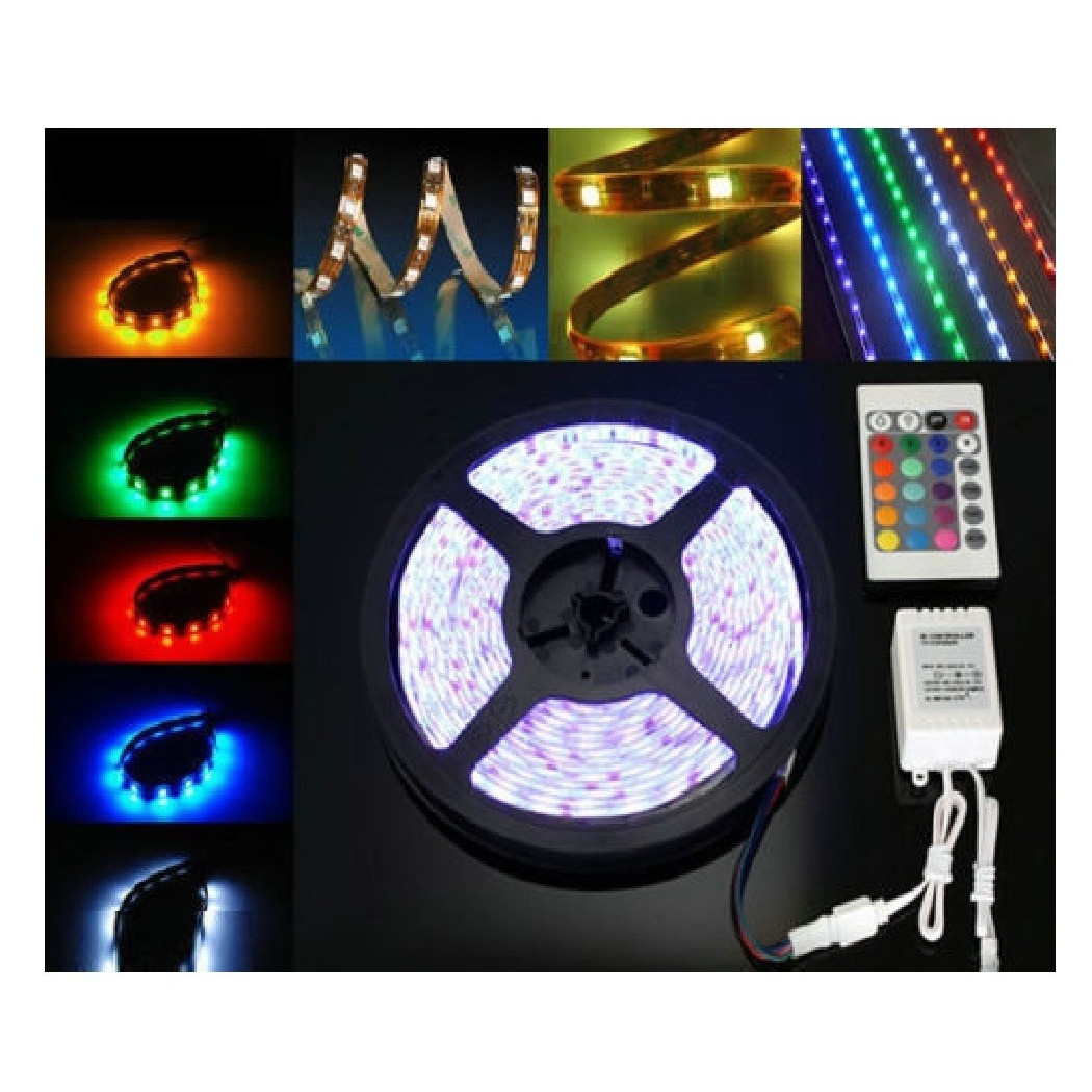 foto del prodotto trade shop bobina striscia strip led 5050 flessibile 5mt adesiva luce interno esterno ip65 rgb 