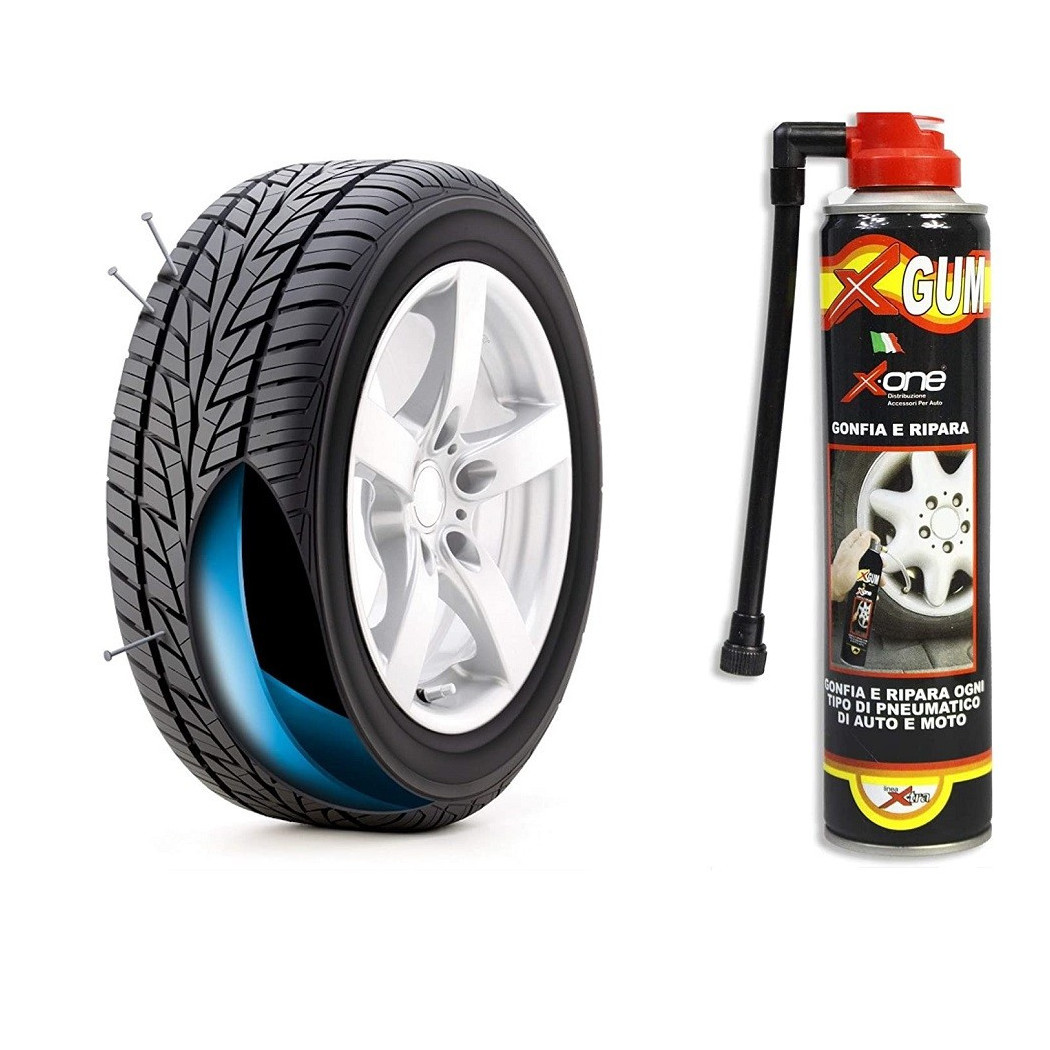 foto del prodotto trade shop bomboletta spray ripara pneumatico per auto moto sigilla fori penumatici 300 ml 