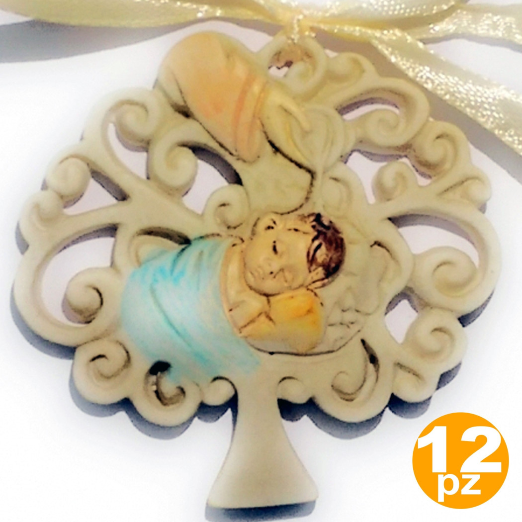 foto del prodotto trade shop bomboniera bomboniere battesimo bambino albero della vita acqua santa appendino 
