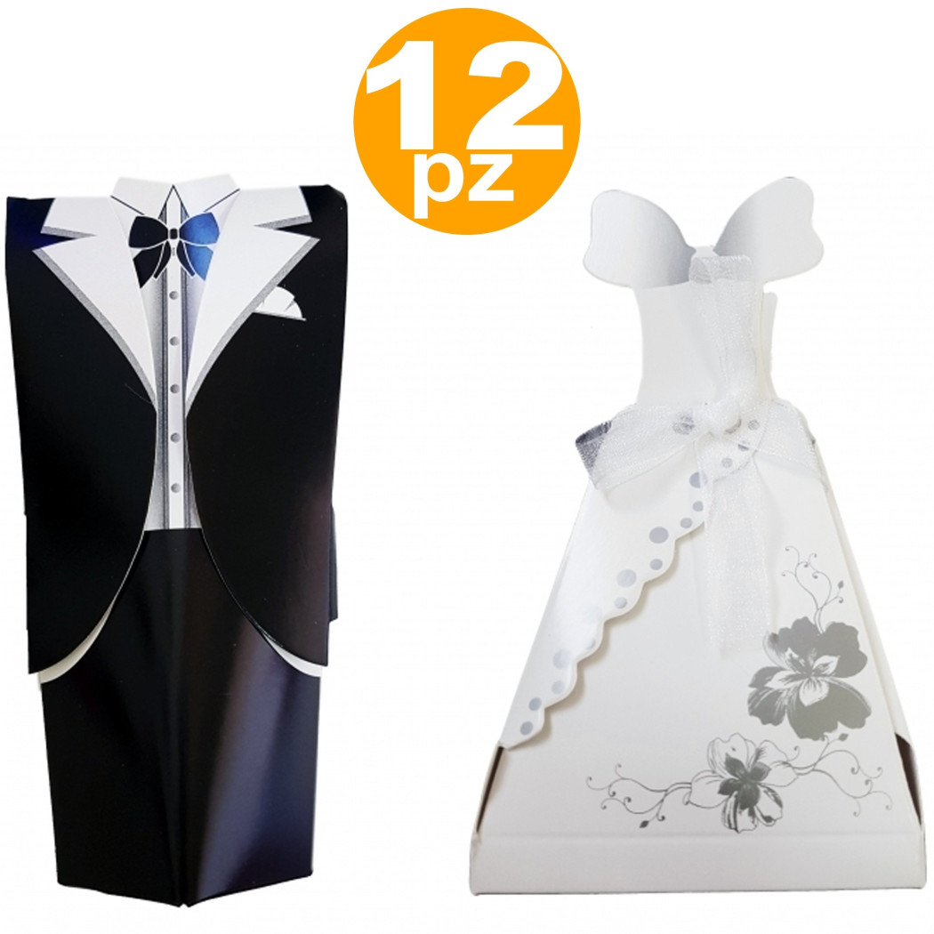 foto del prodotto trade shop bomboniera bomboniere sposi abiti scatolina portaconfetti riso promessa wedding 