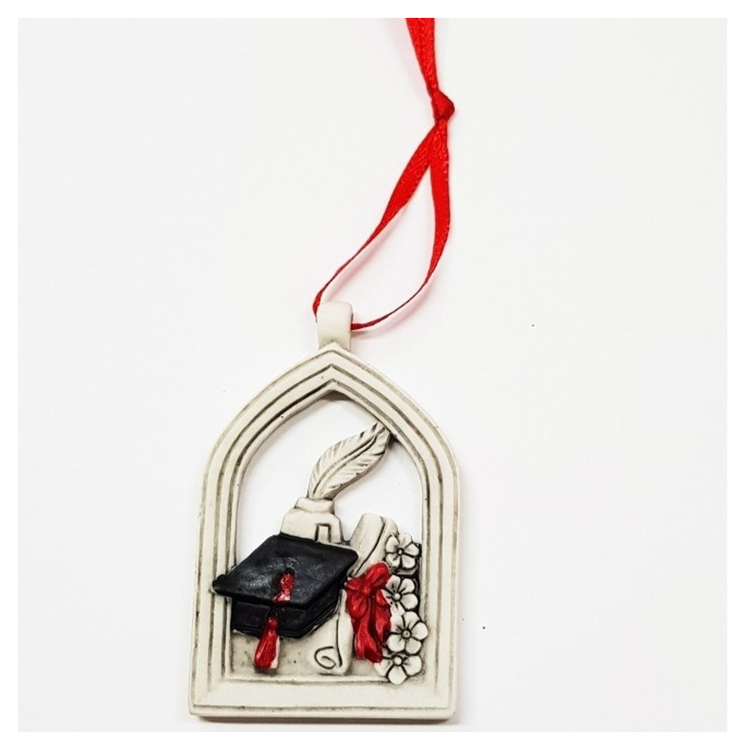 foto del prodotto trade shop bomboniera pergamena arco laurea cappello calamaio fortuna rosso bianco appendino 