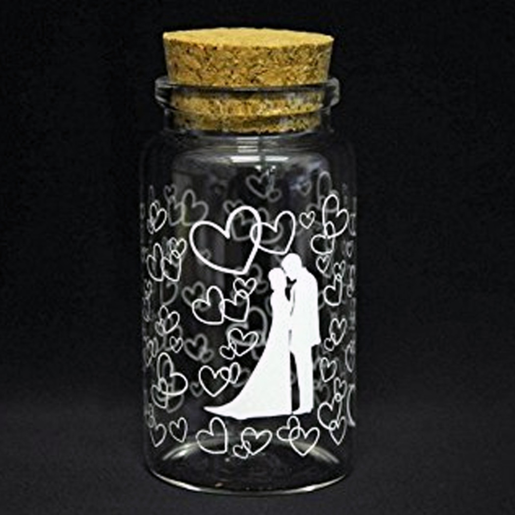 foto del prodotto trade shop bomboniera segnaposto x matrimonio ampolla in vetro tappo sughero portaconfetti 