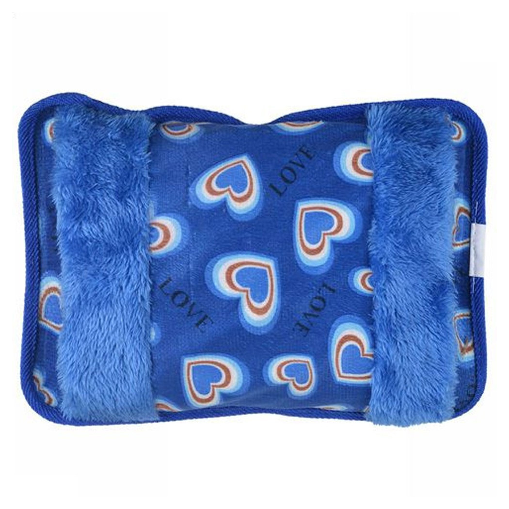 foto del prodotto trade shop borsa acqua calda elettrica cuori con tasca scalda mani vari colori e fantasie 