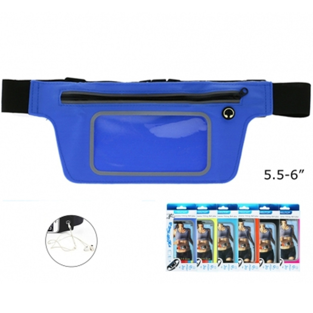 foto del prodotto trade shop borsa marsupio con zip universale smartphone mp3 carte soldi uscita cuffie sport 