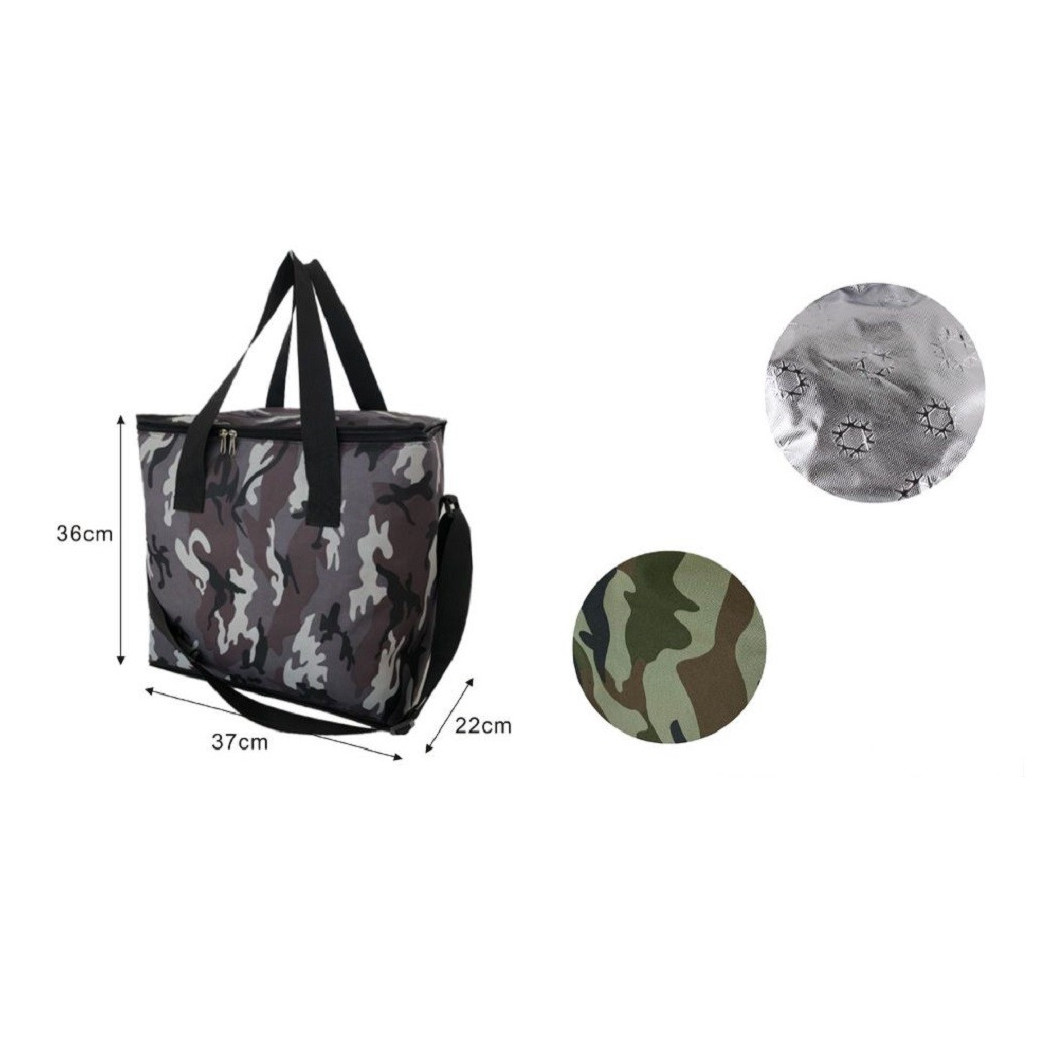 foto del prodotto trade shop borsa termica frigo fantasia militare 30lt 37x22x36cm mare campeggio picnic 12810 