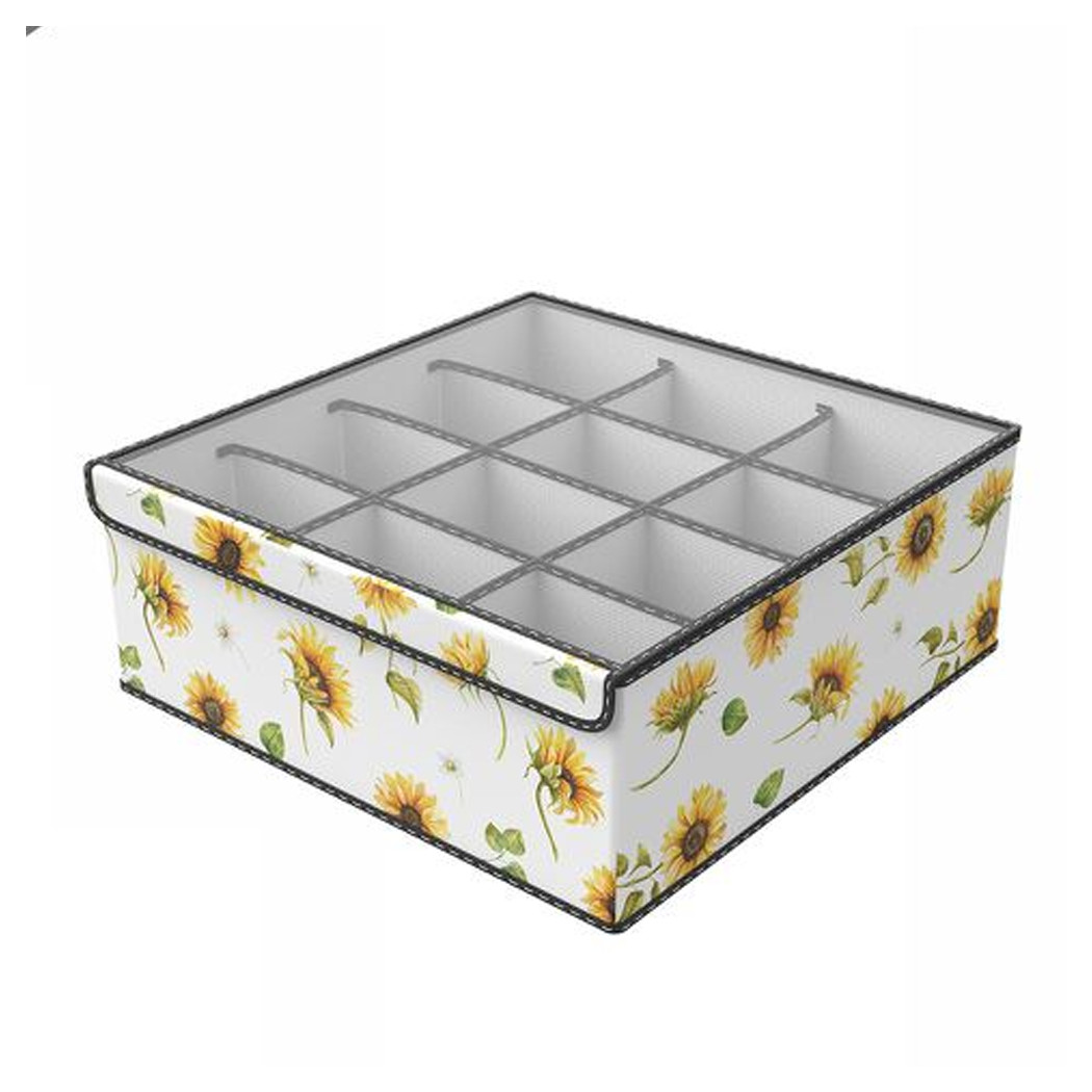 foto del prodotto trade shop box scatola salvaspazio armadio 12 contenitori porta oggetti organizer 32x32x12 