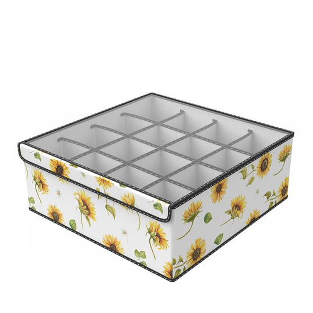 foto del prodotto trade shop box scatola salvaspazio armadio 16 contenitori porta oggetti organizer 32x32x12 
