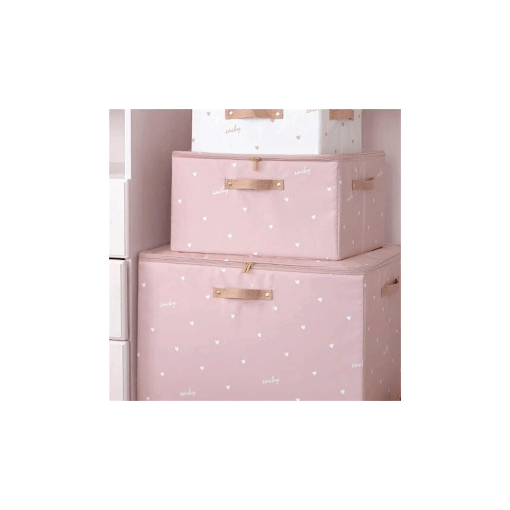 foto del prodotto trade shop box scatola salvaspazio armadio contenitore porta oggetti organizer 55x42x30 cm rosa