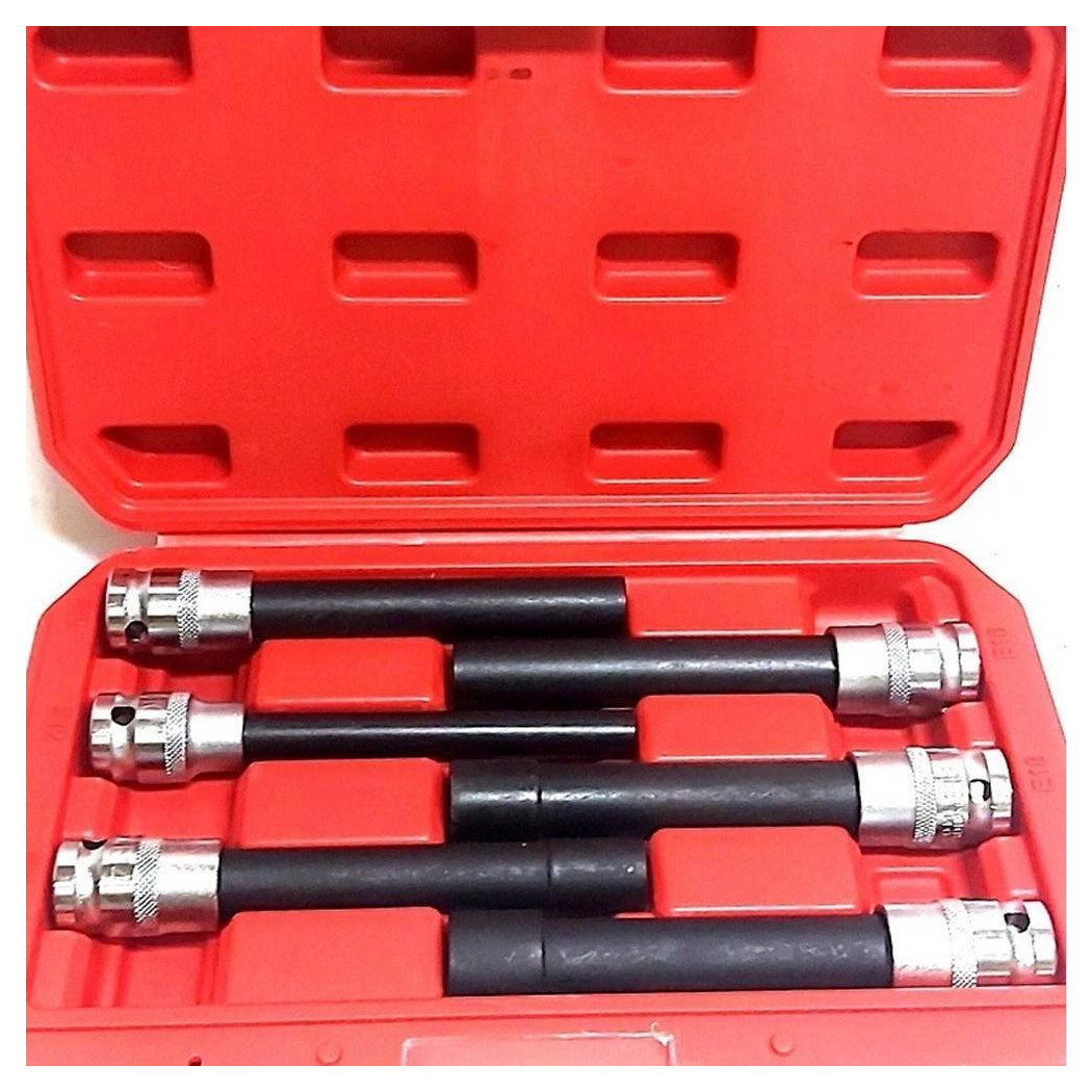 foto del prodotto trade shop bussola chiavi torx femmina set lunghi e10 e20 testa cilindro attacco 1 2 quadro 