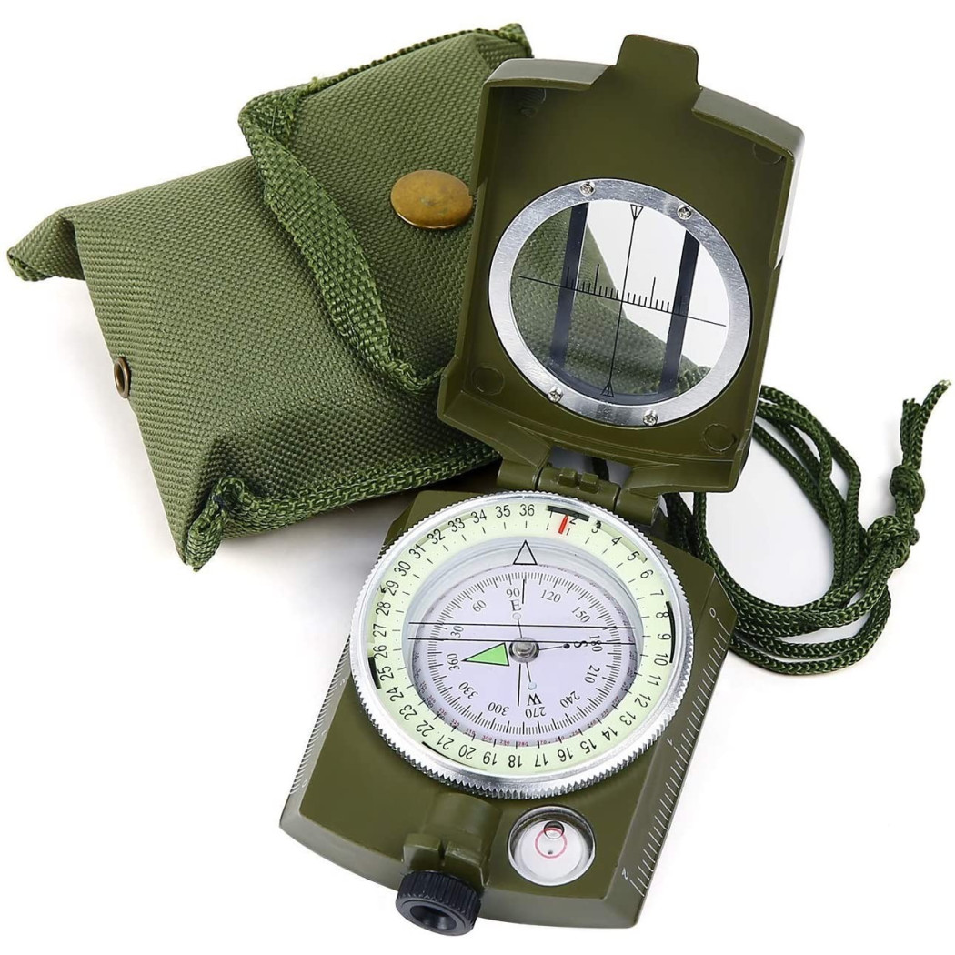 foto del prodotto trade shop bussola militare professionale geologia multifunzione da campeggio impermeabile 