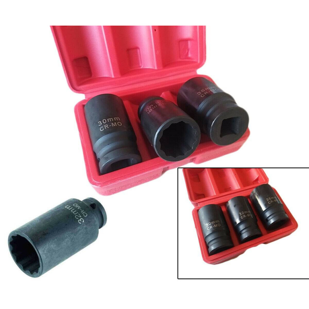 foto del prodotto trade shop bussole boccole per pistola avvitatore pneumatico set 3 pz 3 4 quot da 30 a 36mm 